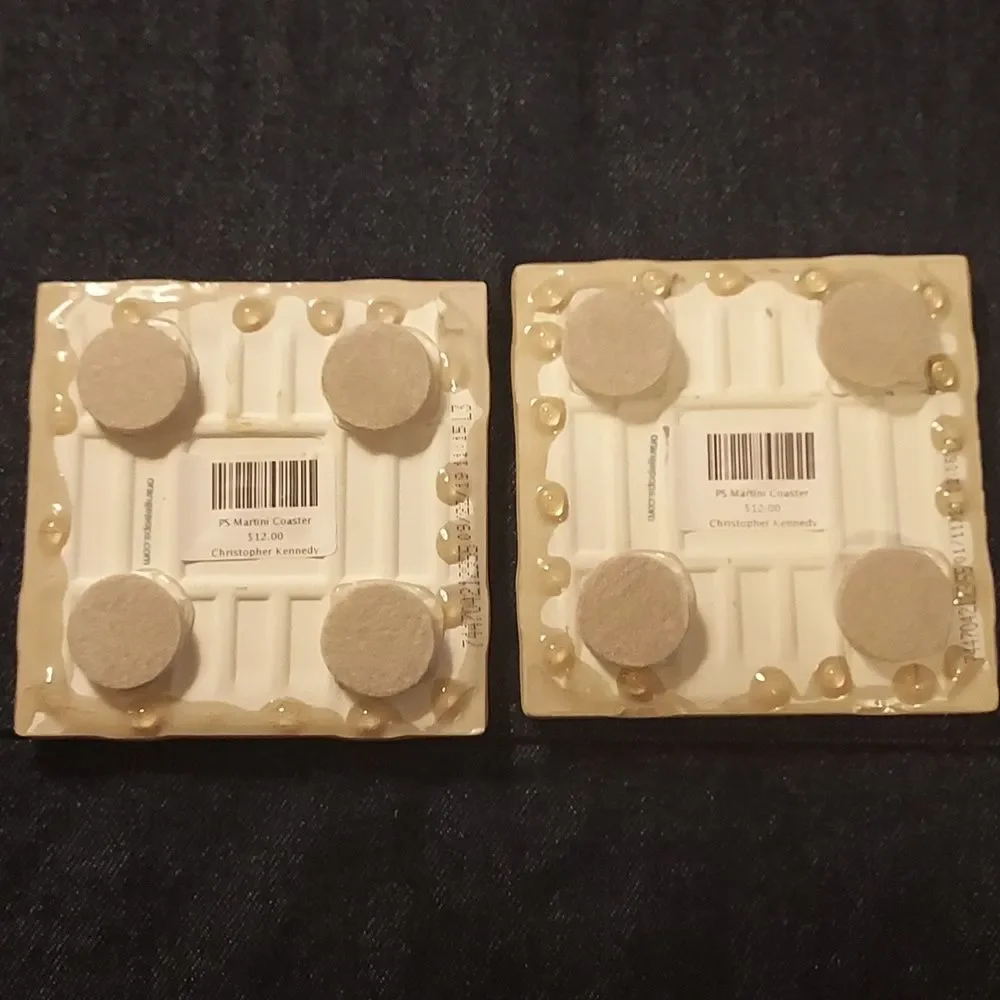 Mid Century Palm Springs Martini Coasters Retro Cocktail Bar Decor Set Ceramic
